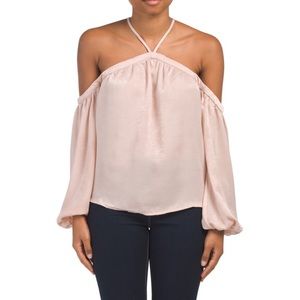 White Closet  Light Pink Cold Shoulder Blouse